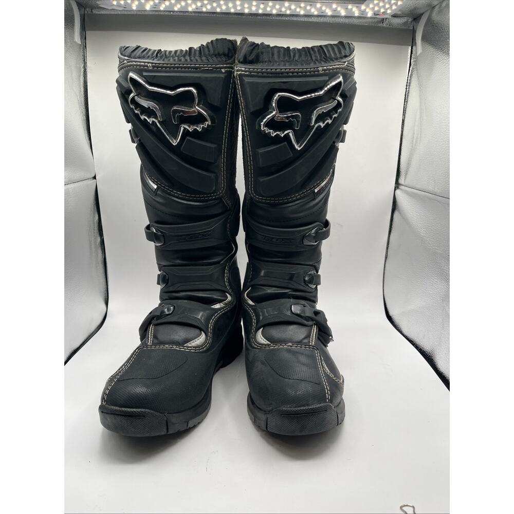 Fox Comp 5 Adult Motocross Boots Men’s Sz 9 Black MX ATV Dirt Bike Gear Shoes - Picture 4 of 14